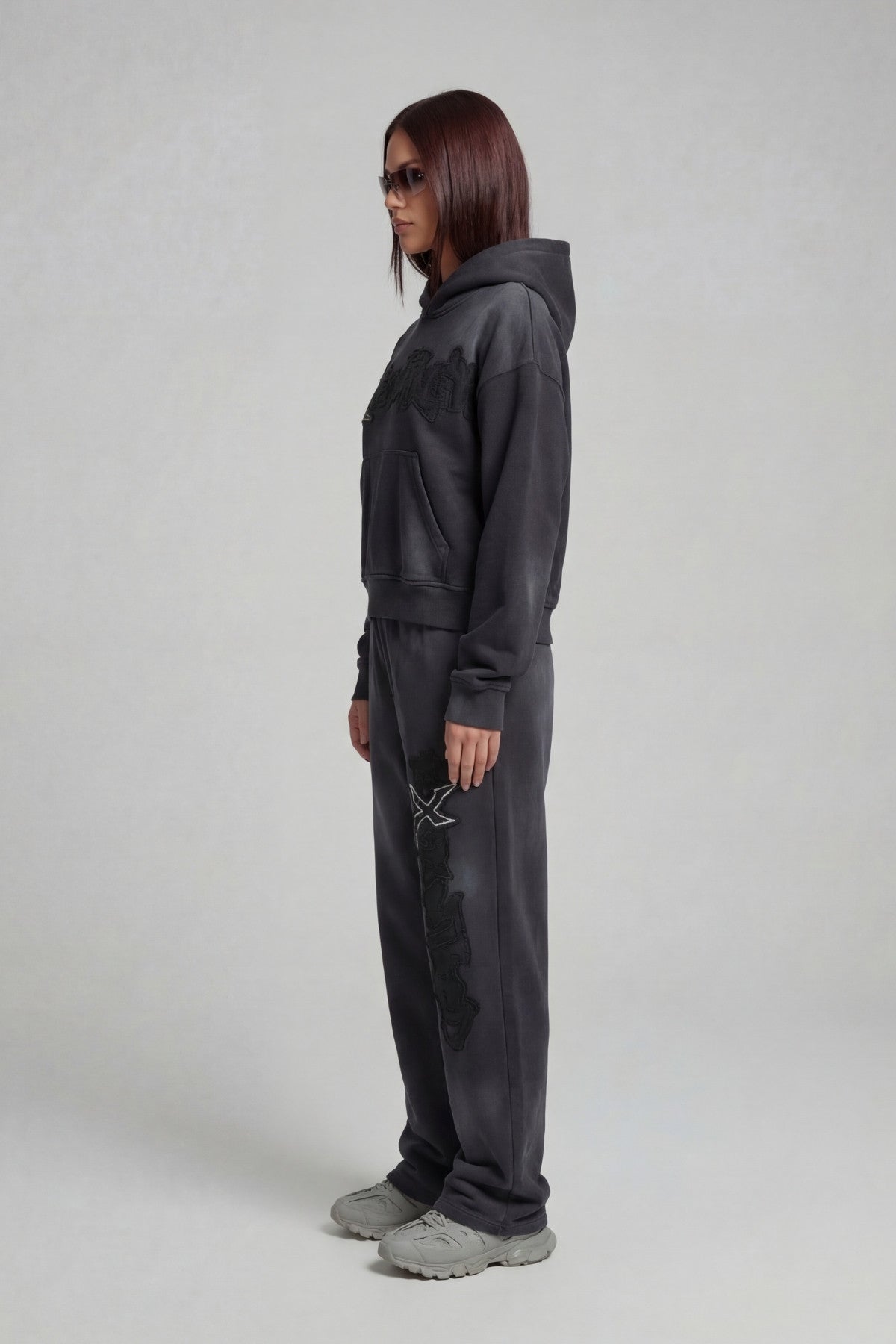 RHINESTONE JOGGER CARBON BLACK