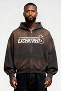 STARLINE ZIP HOODIE RUST BROWN