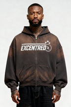 STARLINE ZIP HOODIE RUST BROWN