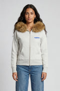 UNIFORM WOMENS FUR ZIP HOODIE GREY