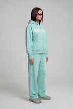 DISTRESSED ZIP HOODIE CRYSTAL TIFFANY