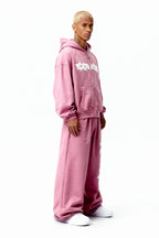 DISTRESSED ZIP HOODIE SAKURA PINK