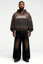 STARLINE ZIP HOODIE RUST BROWN