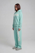 DISTRESSED ZIP HOODIE CRYSTAL TIFFANY