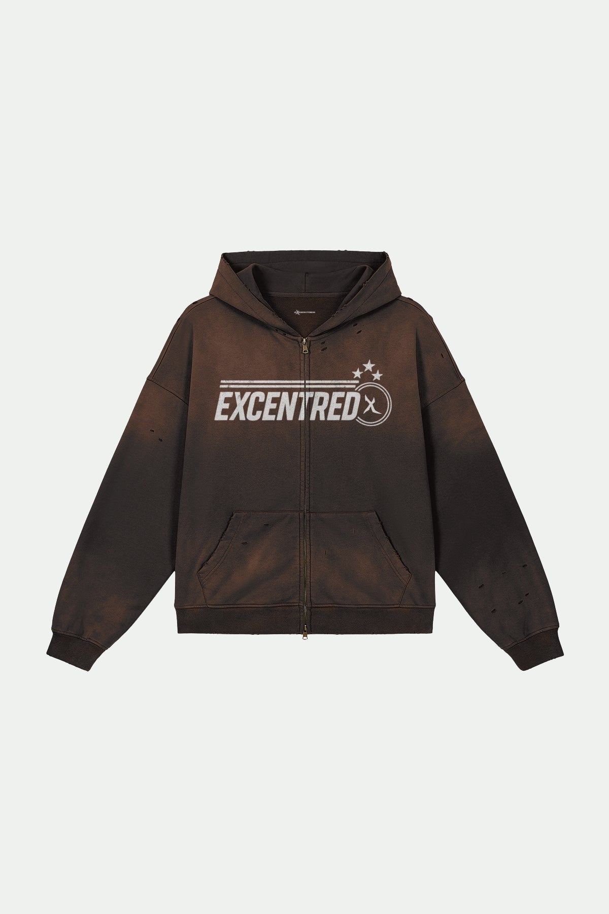 STARLINE ZIP HOODIE RUST BROWN