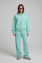 DISTRESSED ZIP HOODIE CRYSTAL TIFFANY