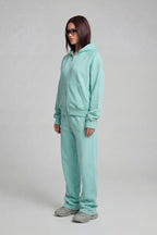 DISTRESSED ZIP HOODIE CRYSTAL TIFFANY