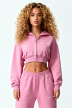 BASIC WMNS SET SAKURA PINK – Set aus Cropped Zip Hoodie und WMNS Jogger von EXCENTRED – Produktbild 6