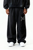 ZIP HOODIE SET RHINESTONE BLACK