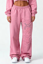 DISTRESSED WMNS SET SAKURA PINK – Set aus Cropped Zip Hoodie und WMNS Jogger von EXCENTRED – Produktbild 6