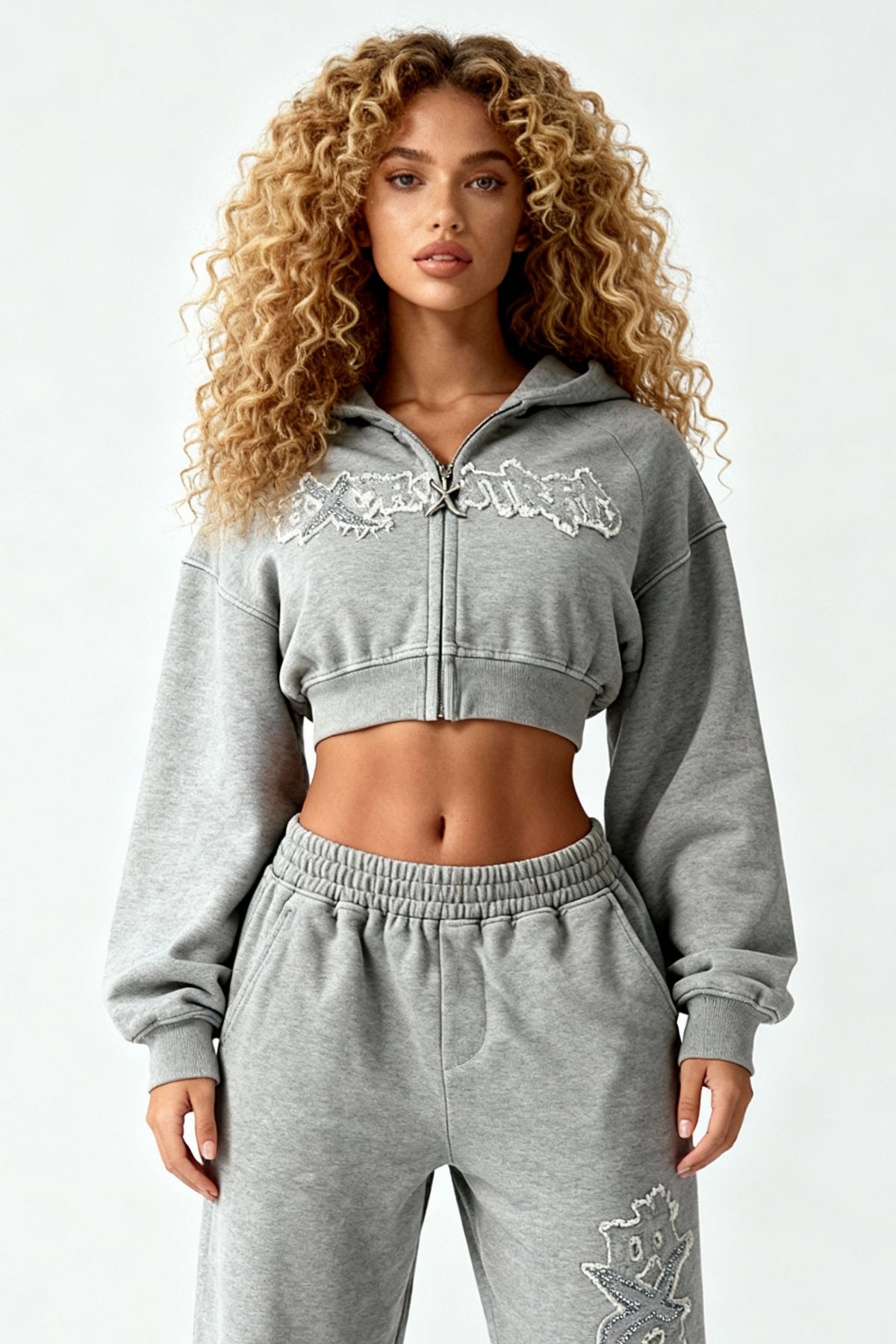 DISTRESSED WOMEN SET SMOKE GREY