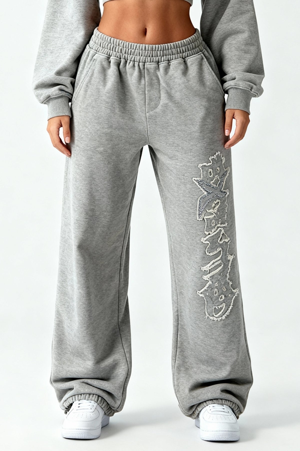 DISTRESSED WMNS JOGGER SMOKE GREY