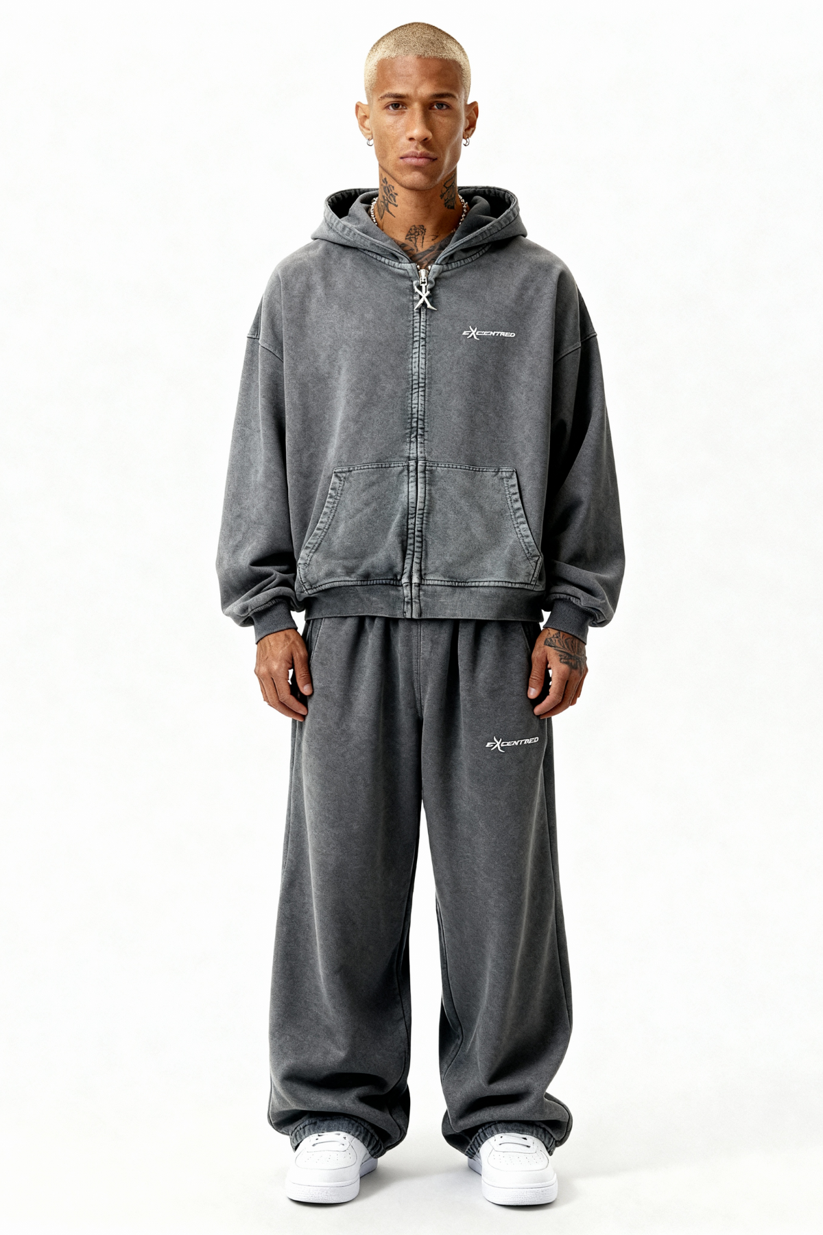 ZIP HOODIE SET STONE GREY