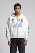 RACING ZIP HOODIE WHITE