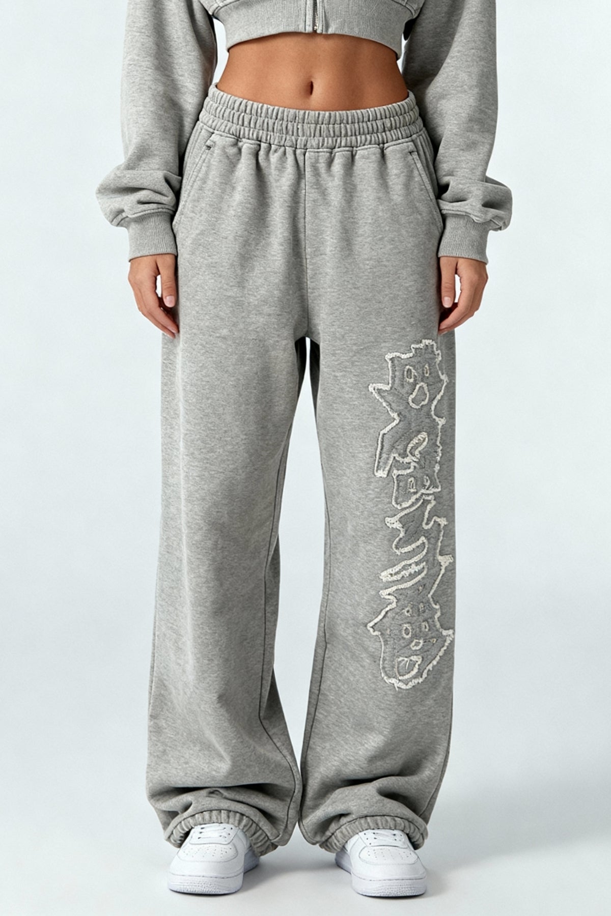DISTRESSED WOMEN SET SMOKE GREY