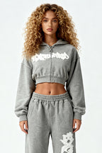 DISTRESSED WOMEN SET SMOKE GREY