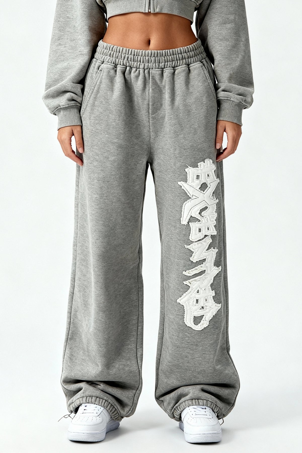DISTRESSED WOMEN SET SMOKE GREY