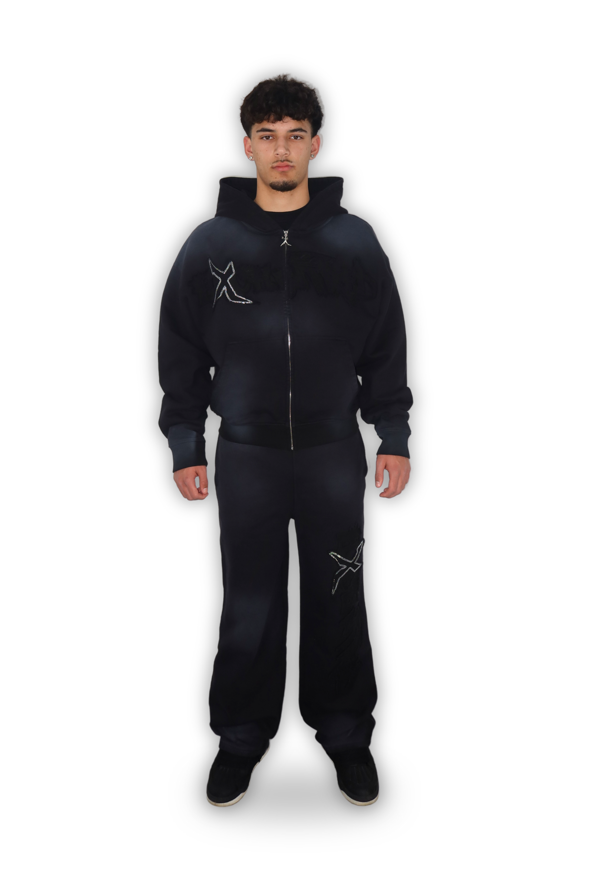 BLACK ZIP HOODIE