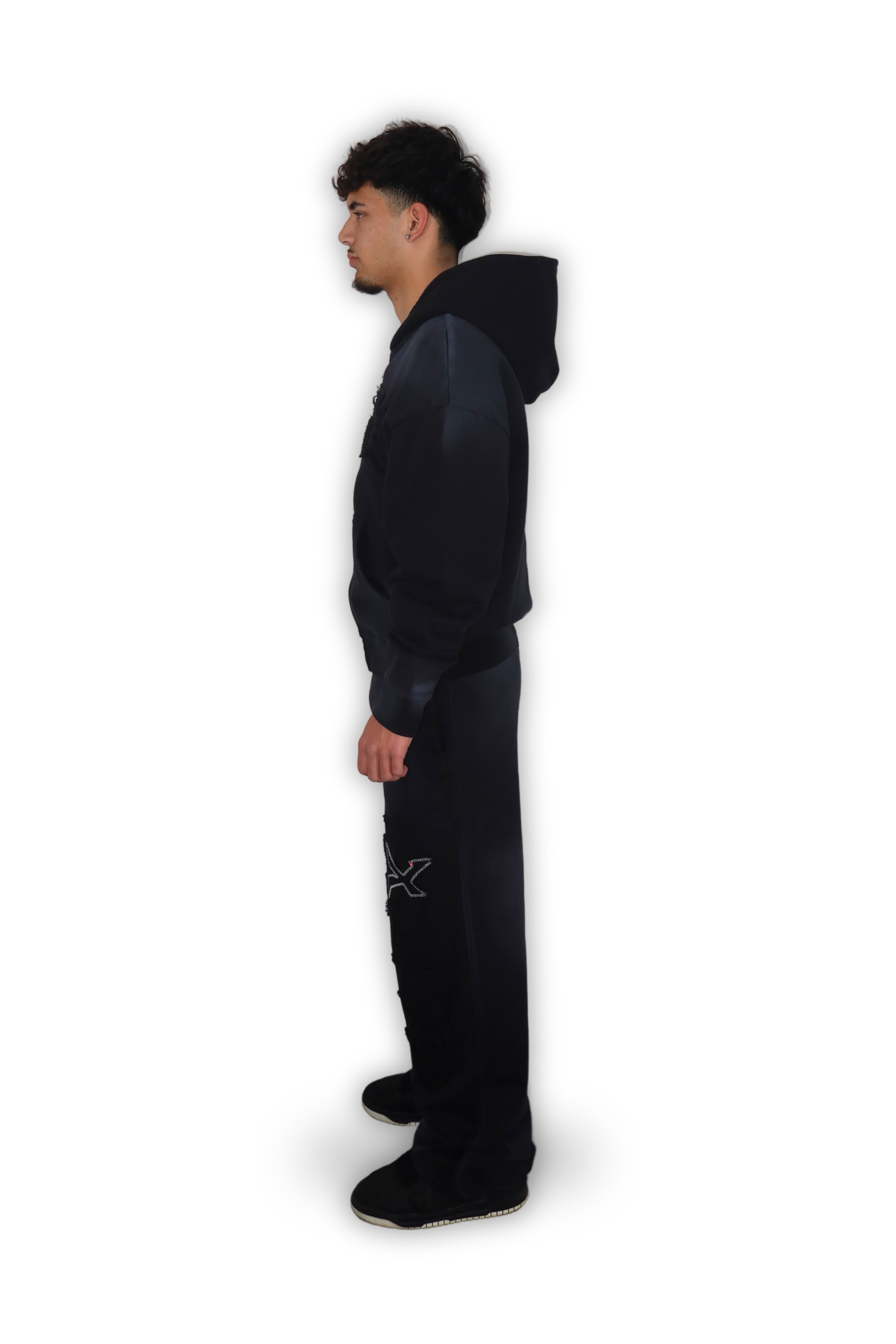 BLACK ZIP HOODIE
