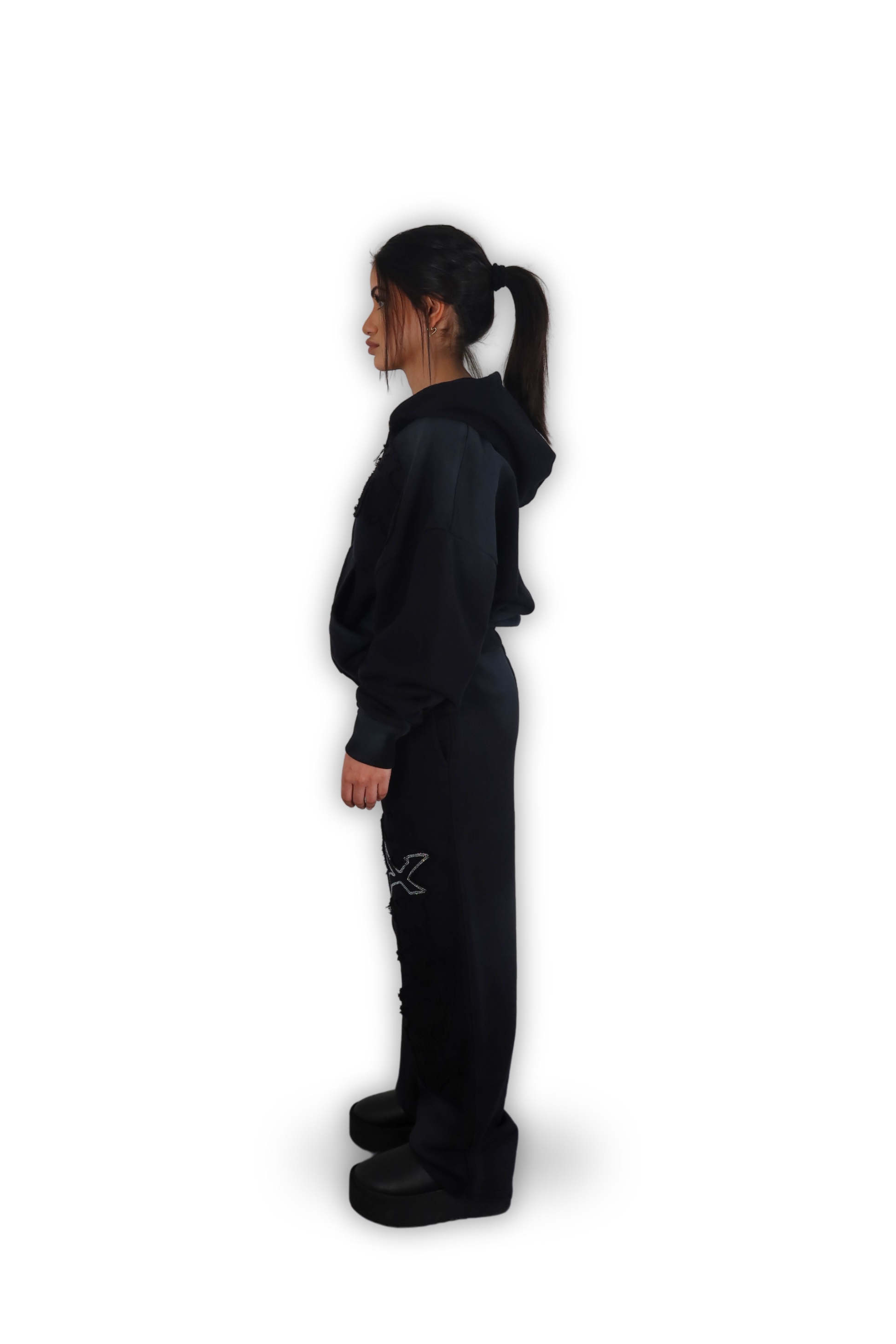 BLACK ZIP HOODIE