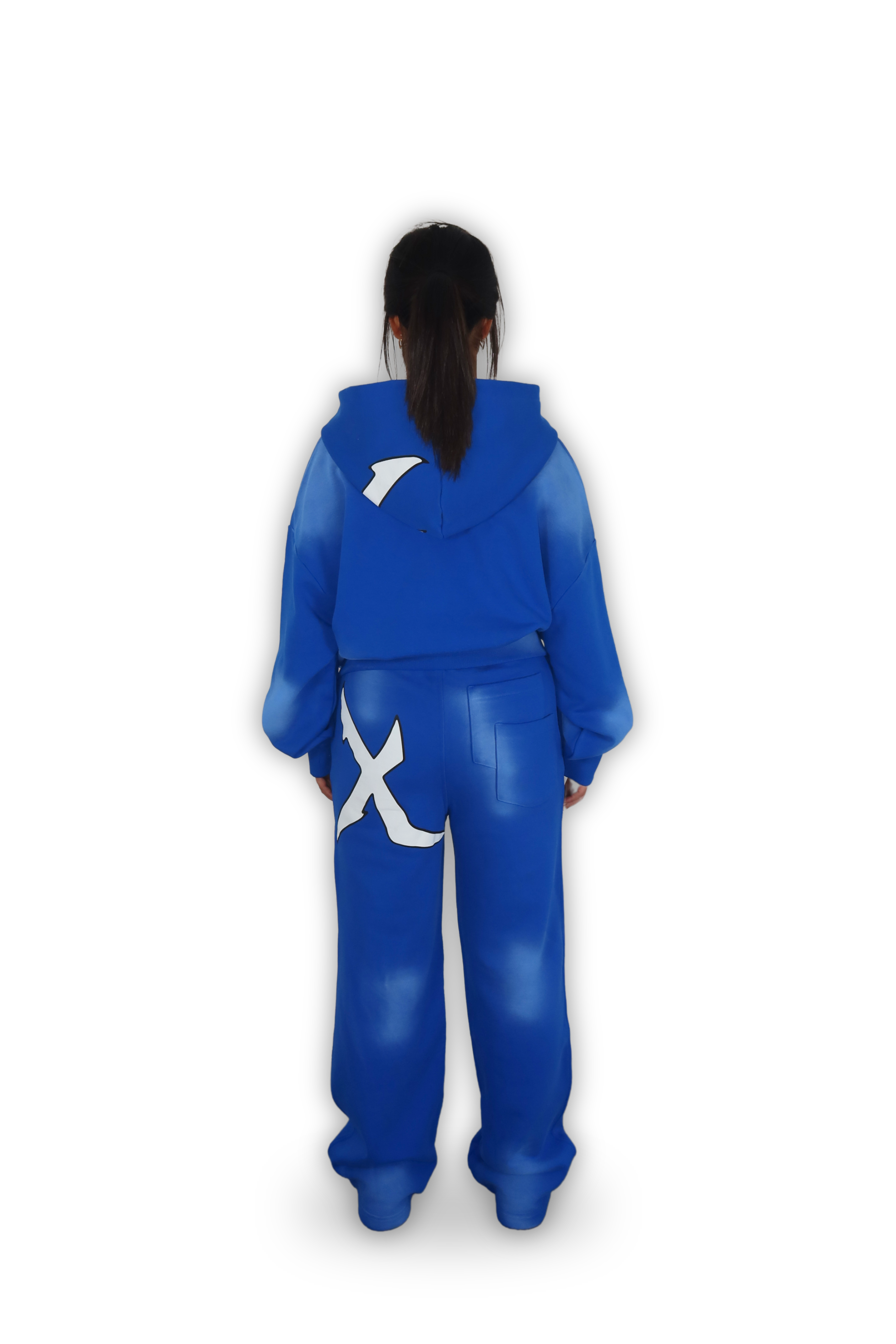 BLUE GRAFFITI ZIP HOODIE