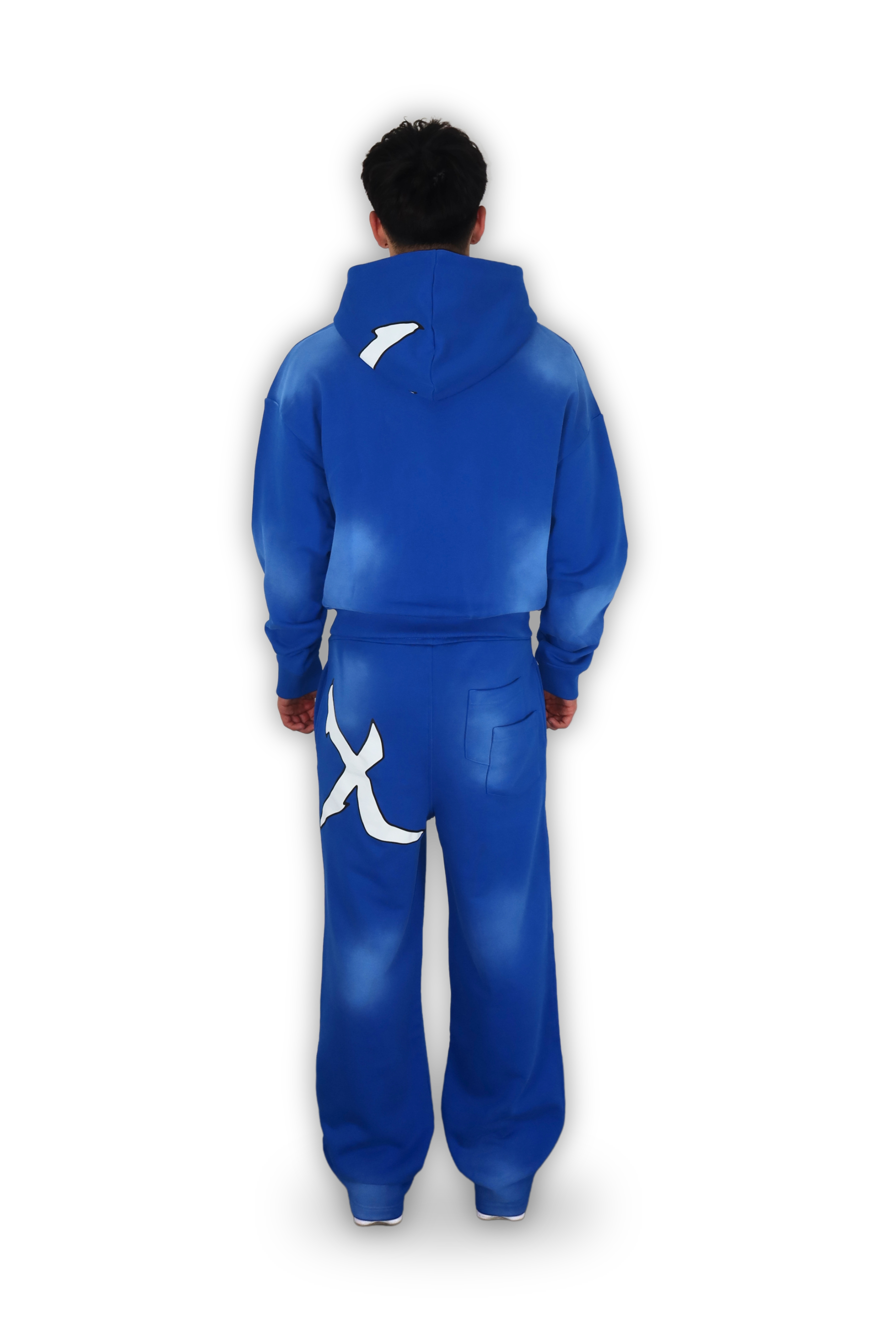 BLUE GRAFFITI ZIP HOODIE