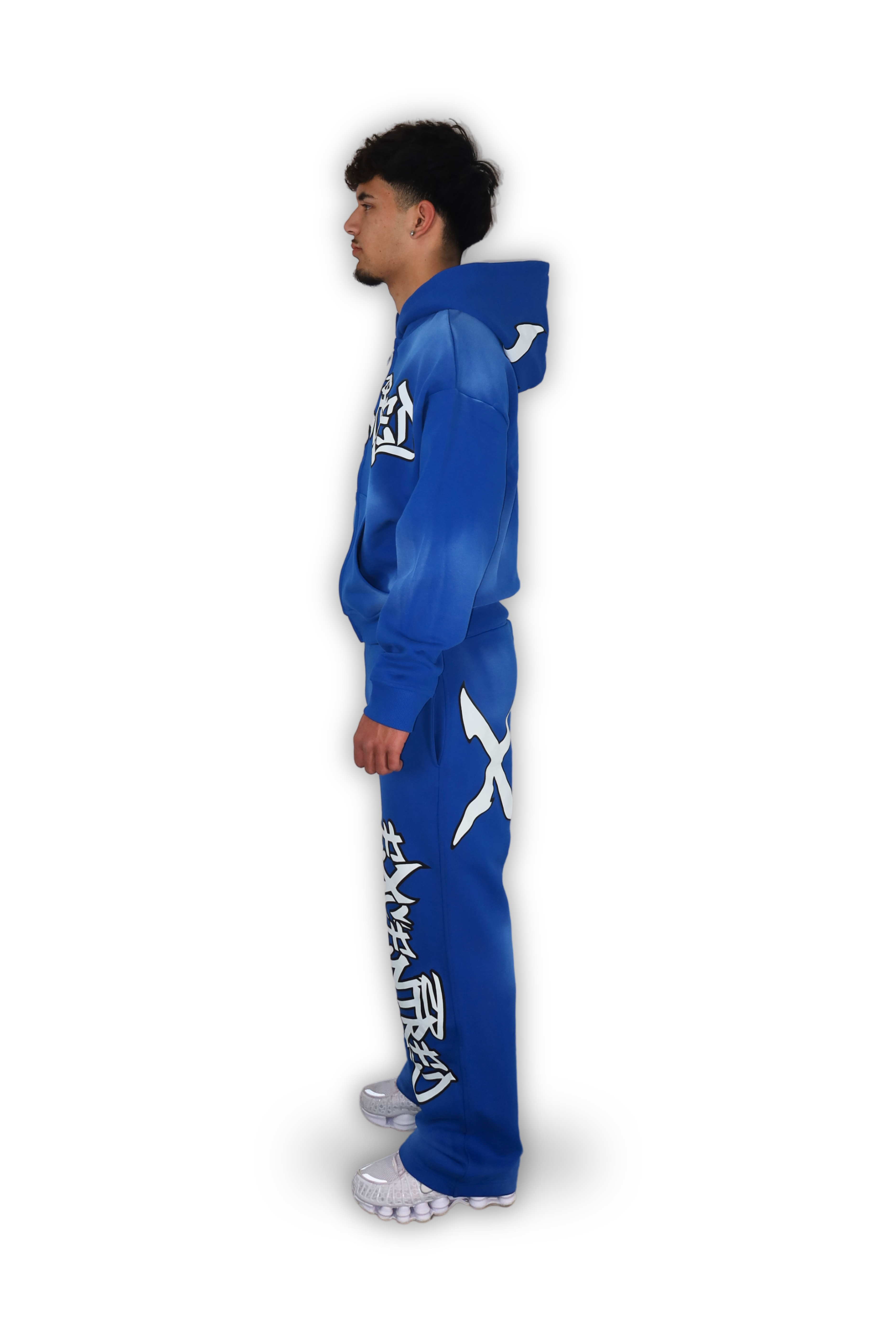 BLUE GRAFFITI ZIP HOODIE