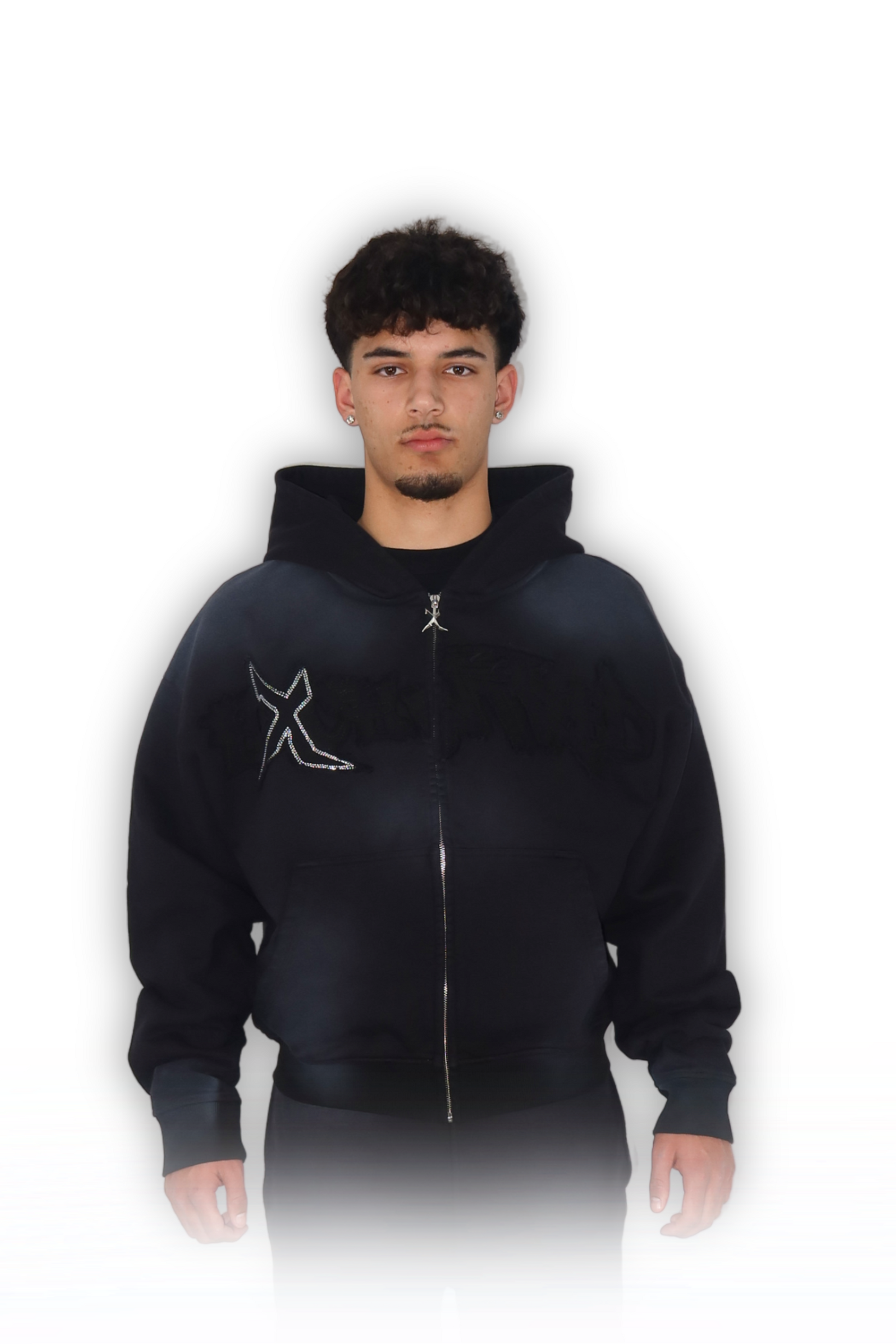BLACK ZIP HOODIE
