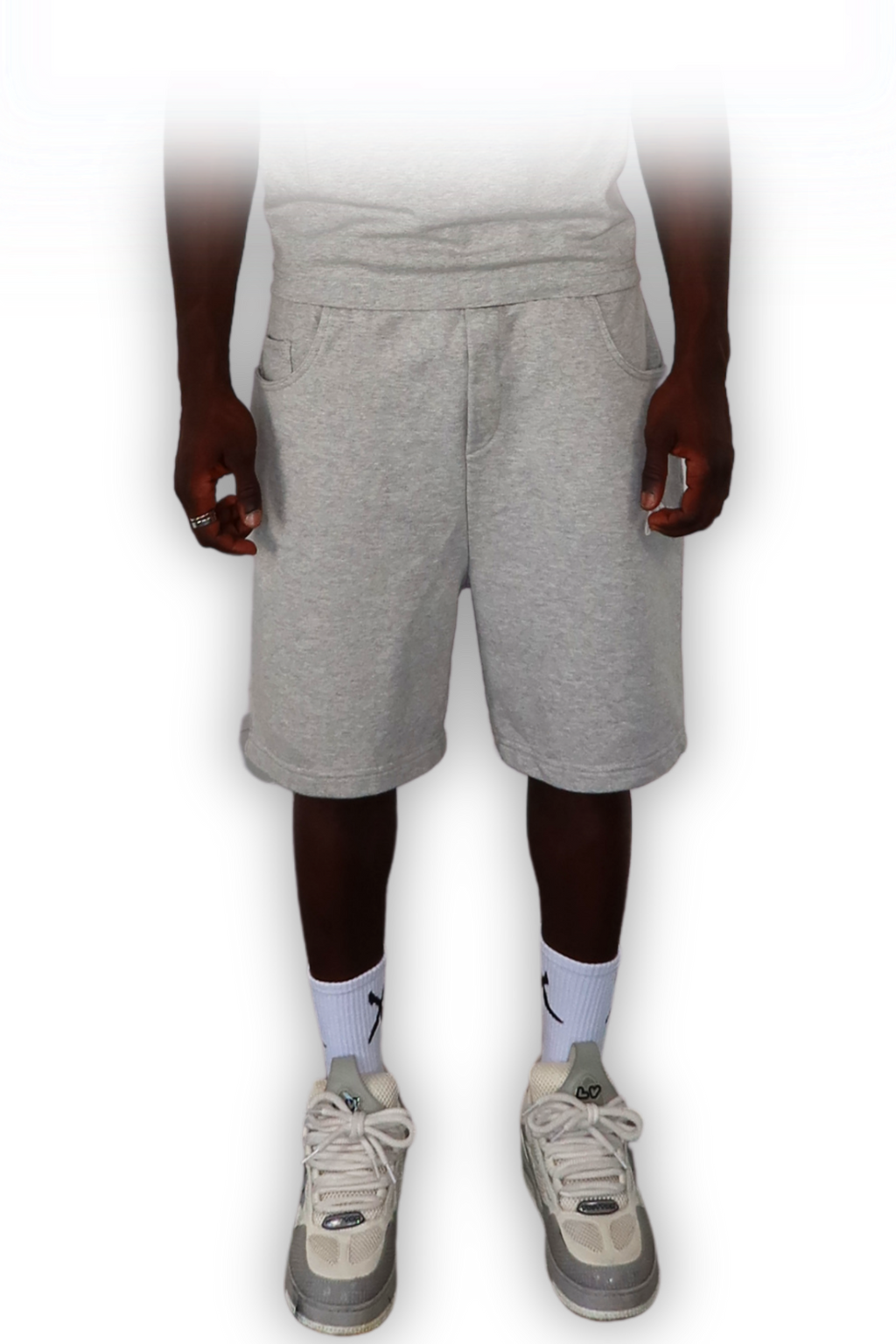 DISTRESSED SHORTS SMOKE GREY