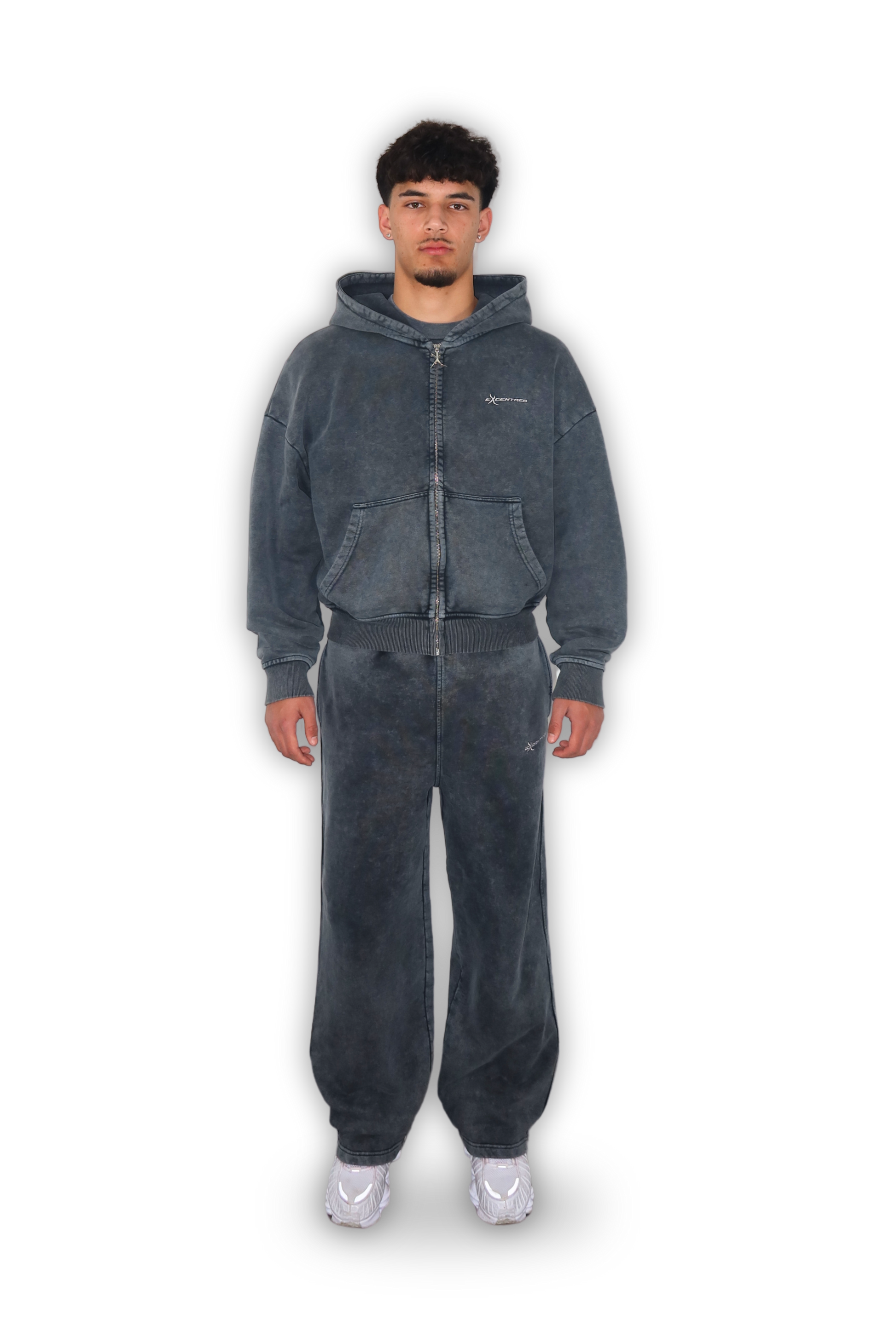 STONE GREY ZIP HOODIE