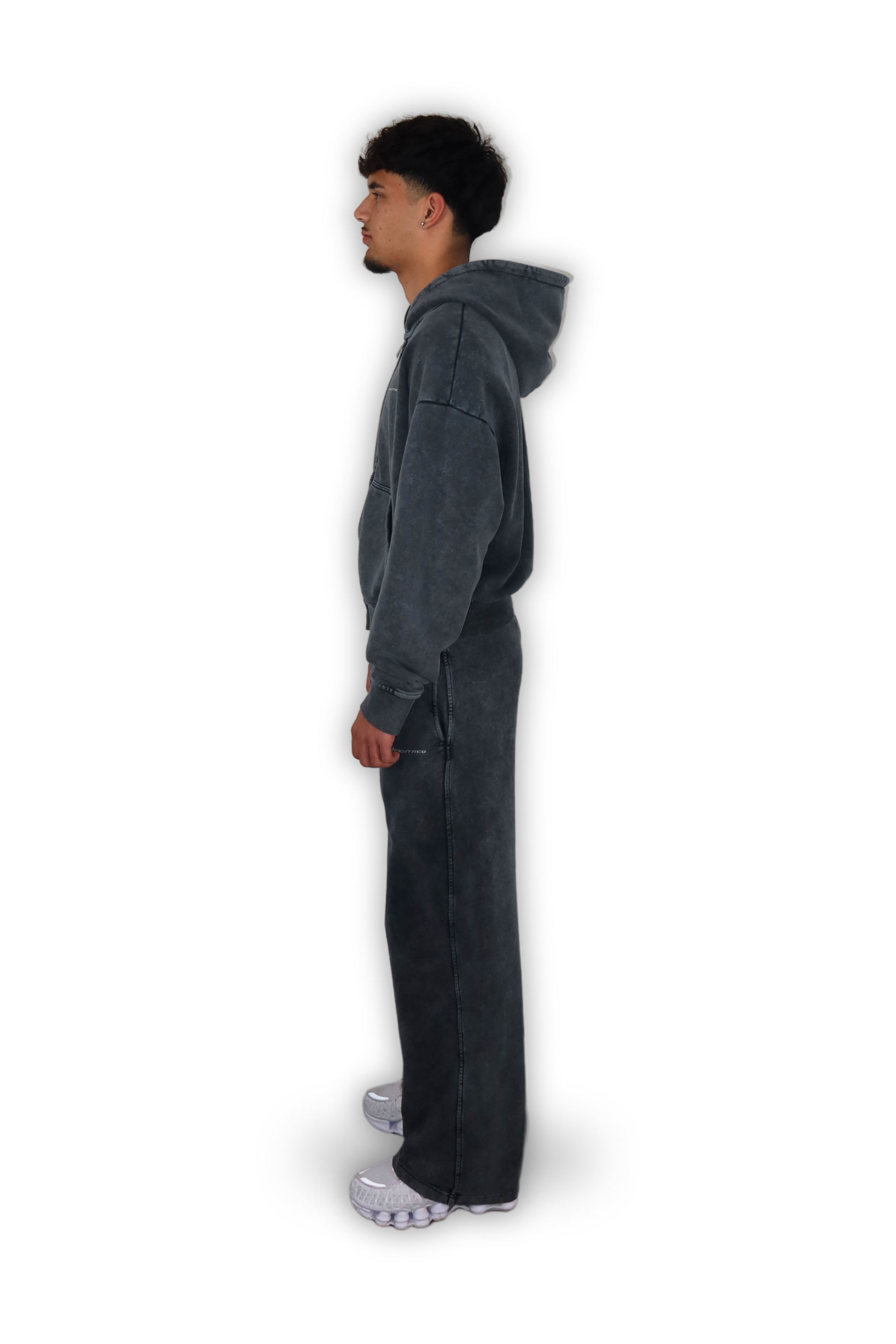 STONE GREY ZIP HOODIE