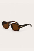 HAVANA FRAME SUNGLASSES – tortoise double-bridge retro sunglasses with brown lenses, side view