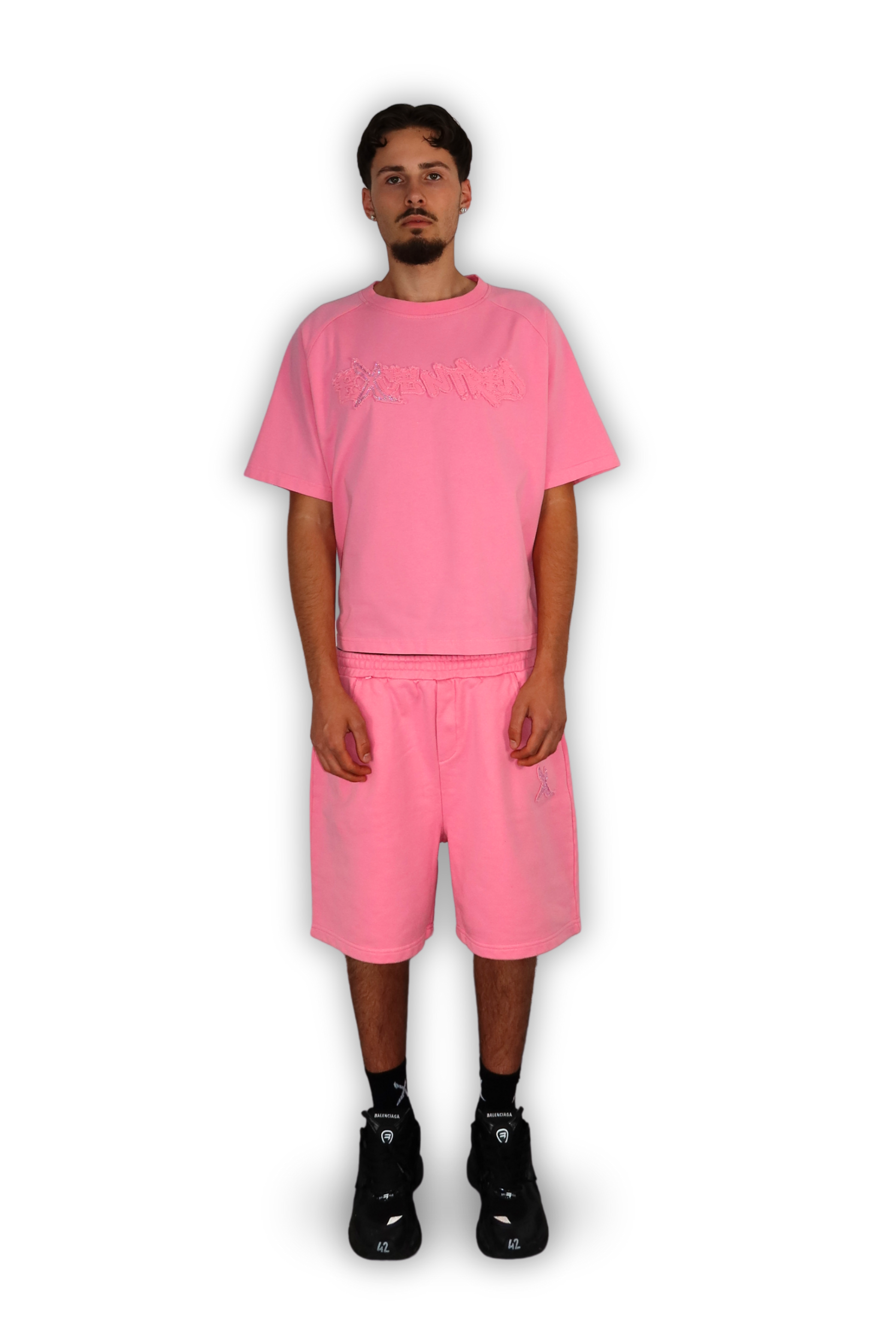 DISTRESSED SHORTS PINK