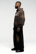 STARLINE ZIP HOODIE RUST BROWN