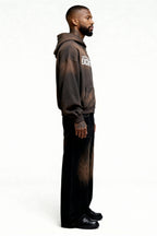 STARLINE ZIP HOODIE RUST BROWN