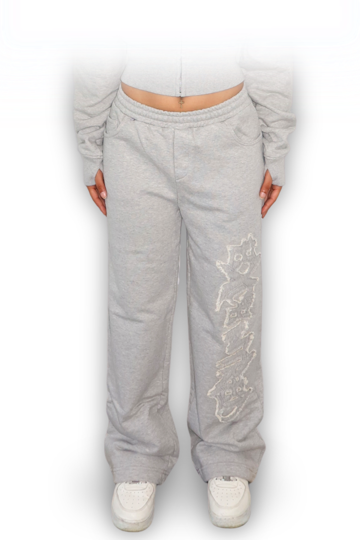 DISTRESSED WMNS JOGGER GREY