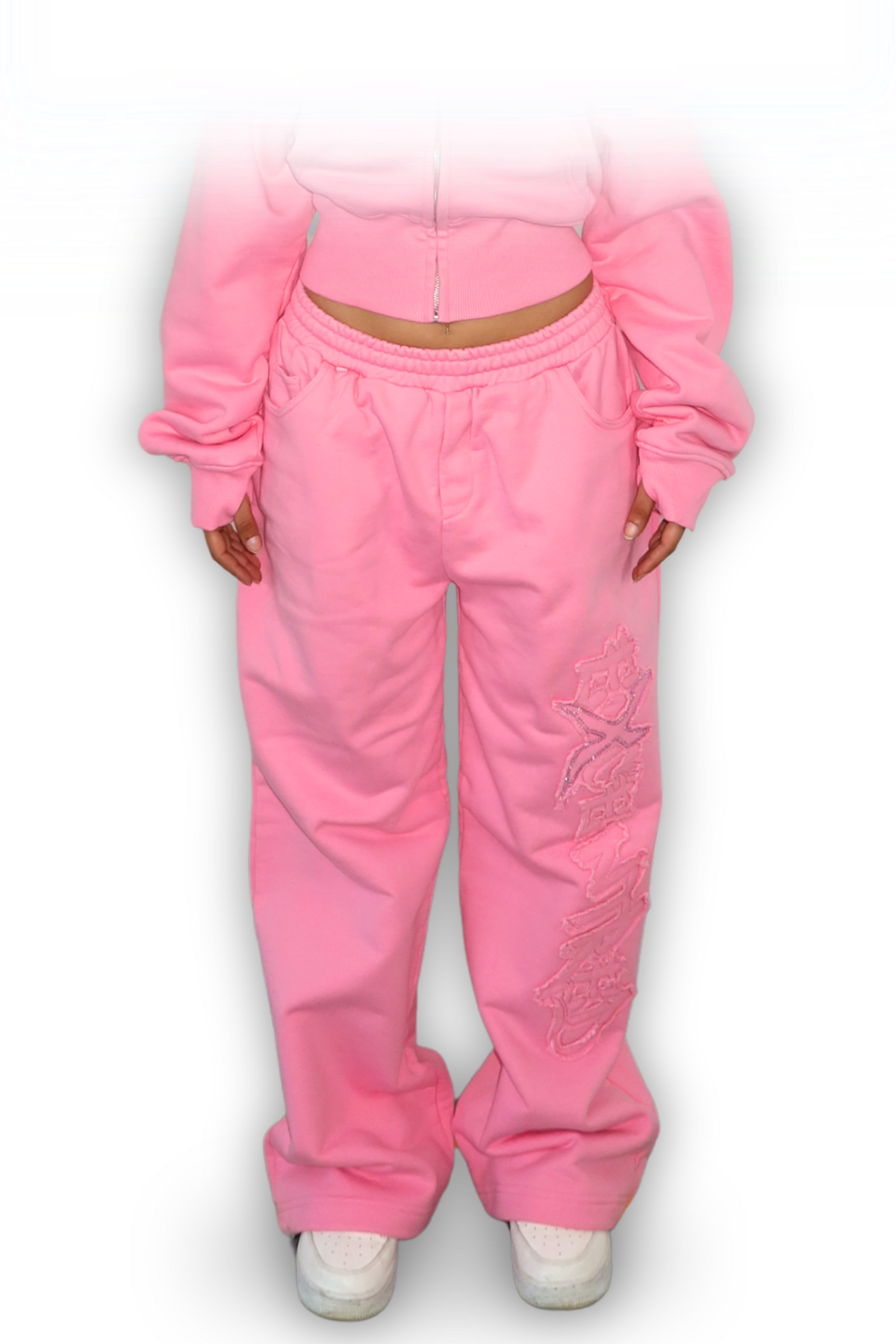 DISTRESSED WMNS JOGGER PINK
